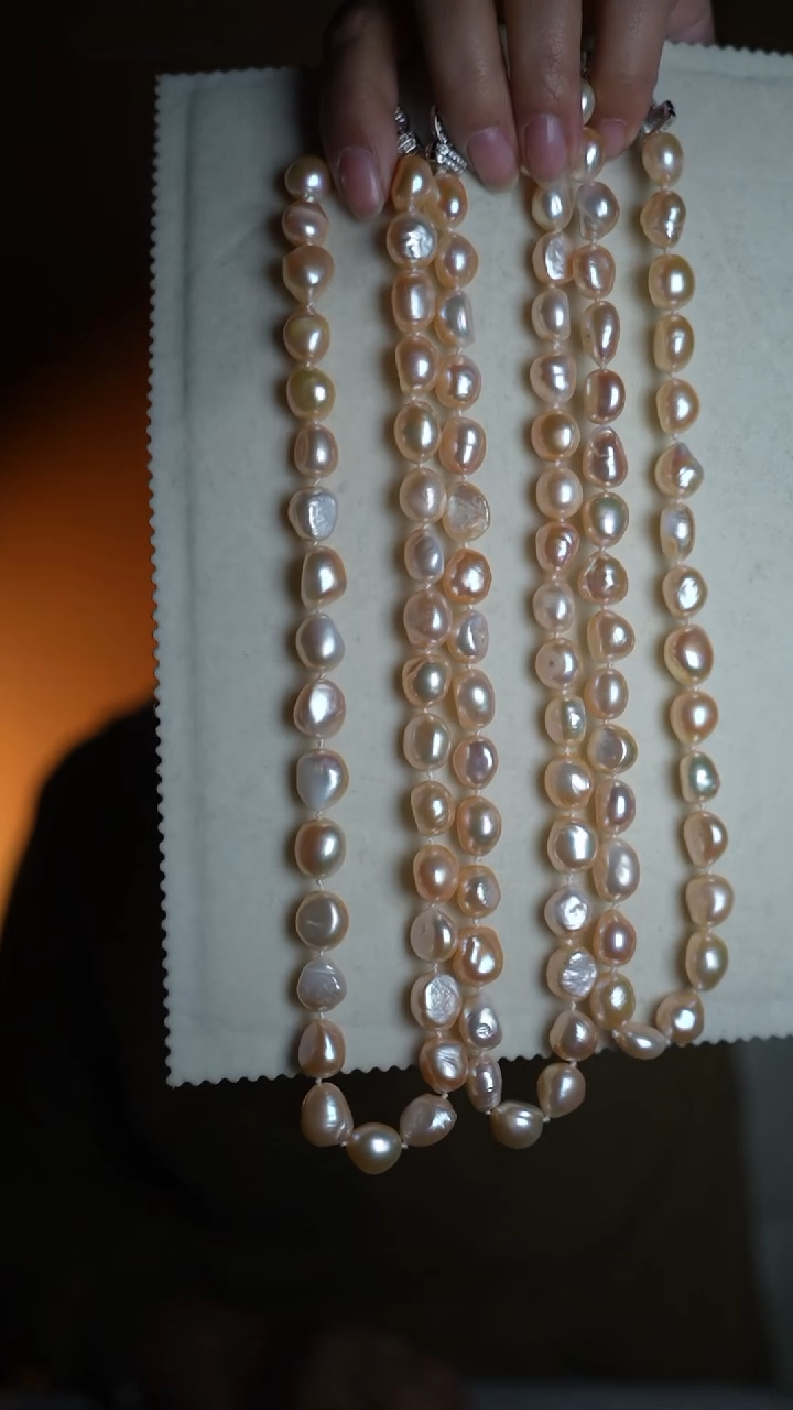 【闪购商品】淡水珍珠项链未镶嵌中国红巴洛克项链多样性发货发一