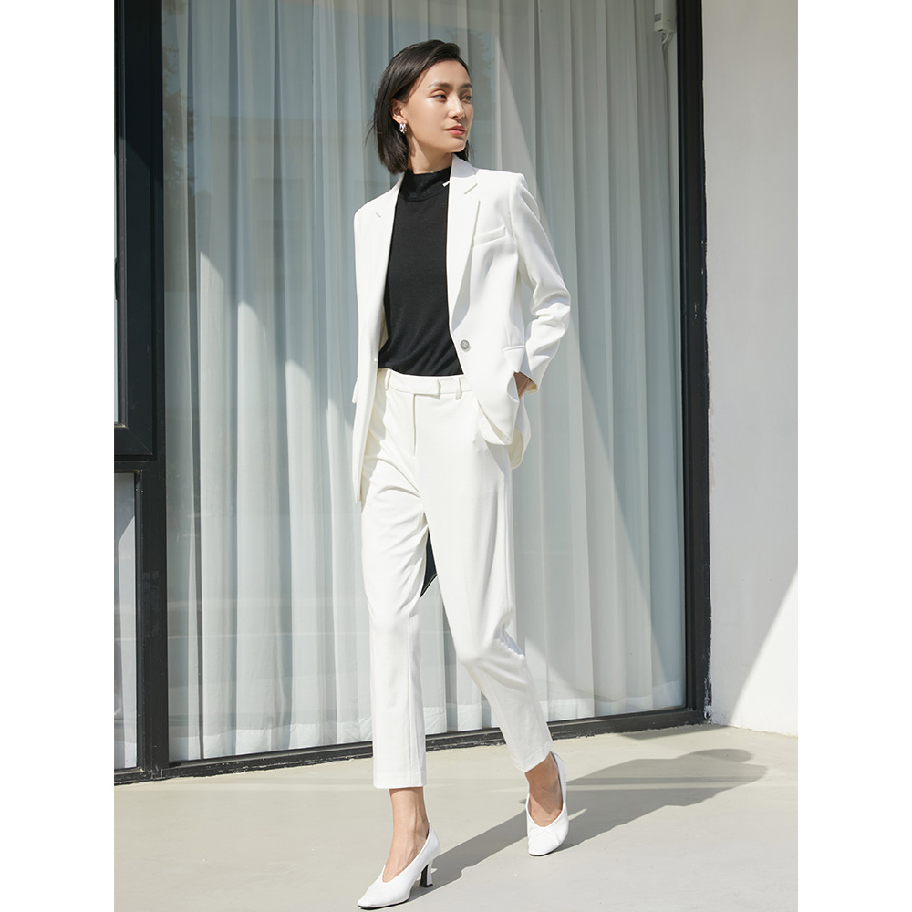 dunnu敦奴秋季商场同款两色H版型一粒扣通勤西装外套女DR160123