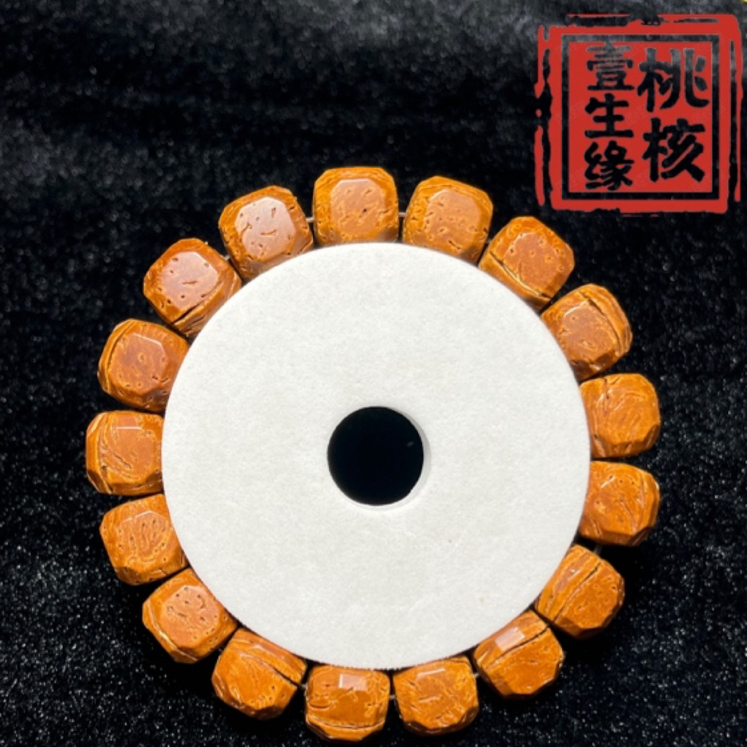 桃核雕刻星图六方手串一物一图