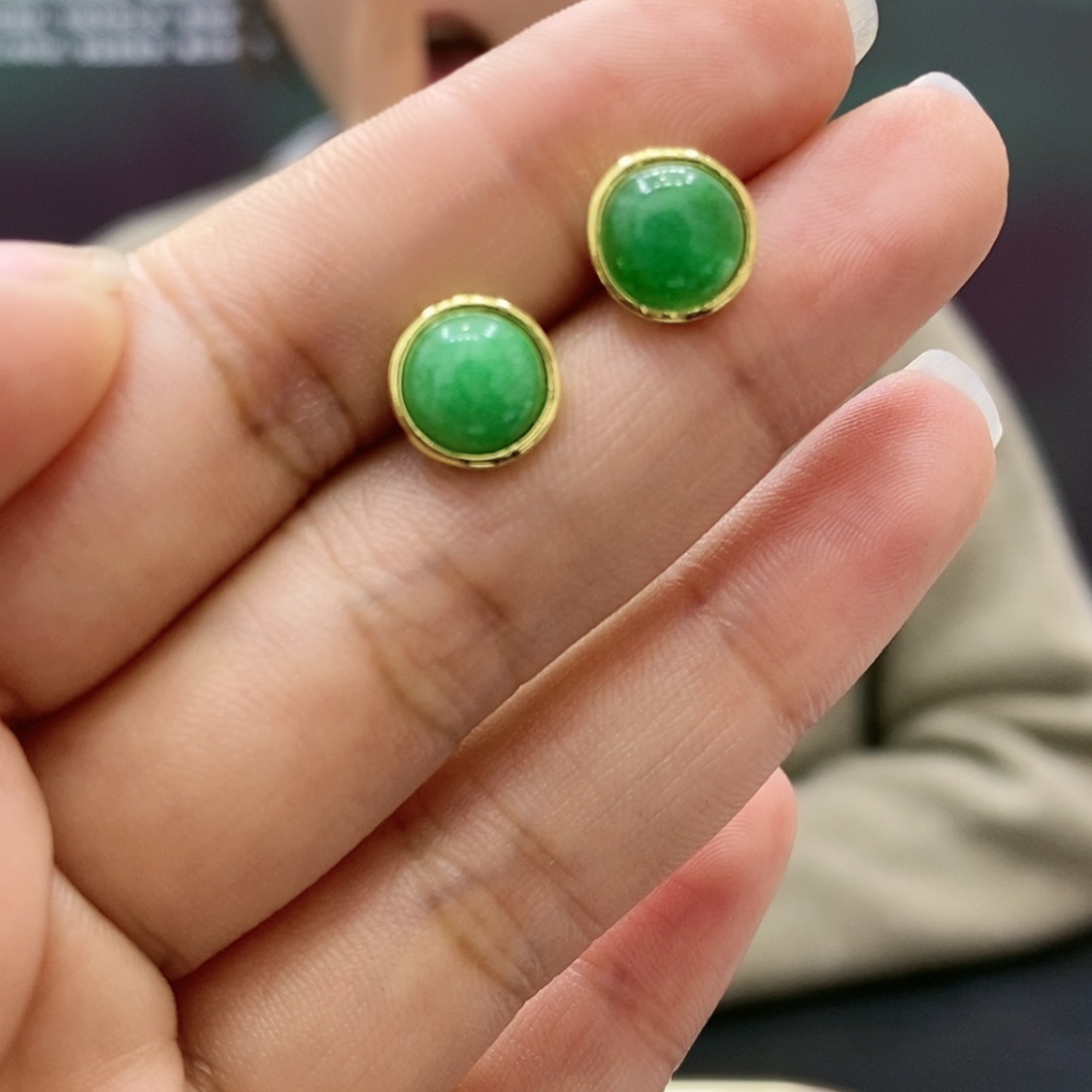 【闪购商品】翡翠翡翠耳钉未镶嵌