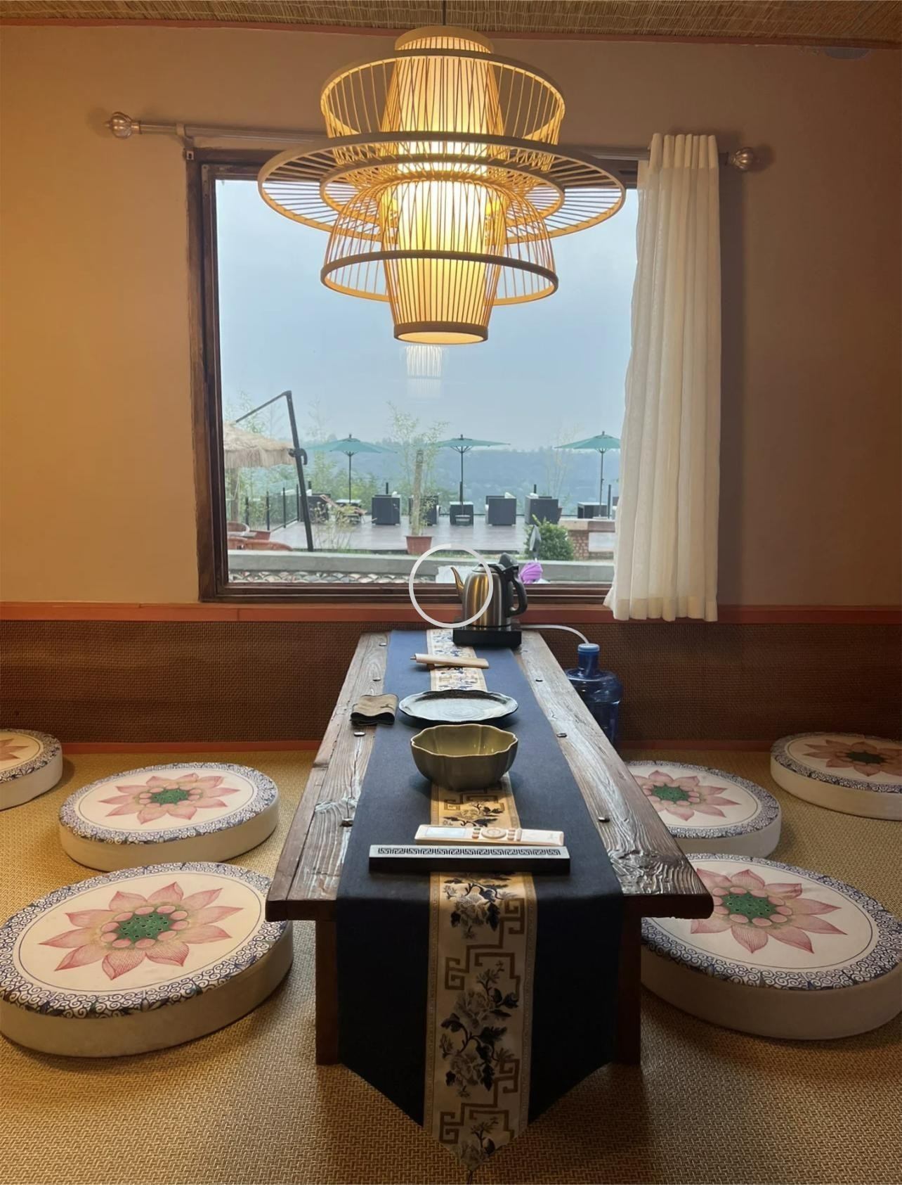 手工莲花竹酒店会所禅意阳台榻榻米饭店茶室书房餐厅吊灯客厅吊灯