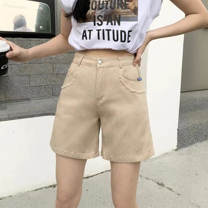 五分直筒裤女夏季新款百搭中裤显瘦阔腿弹力牛仔短裤休闲四分裤薄