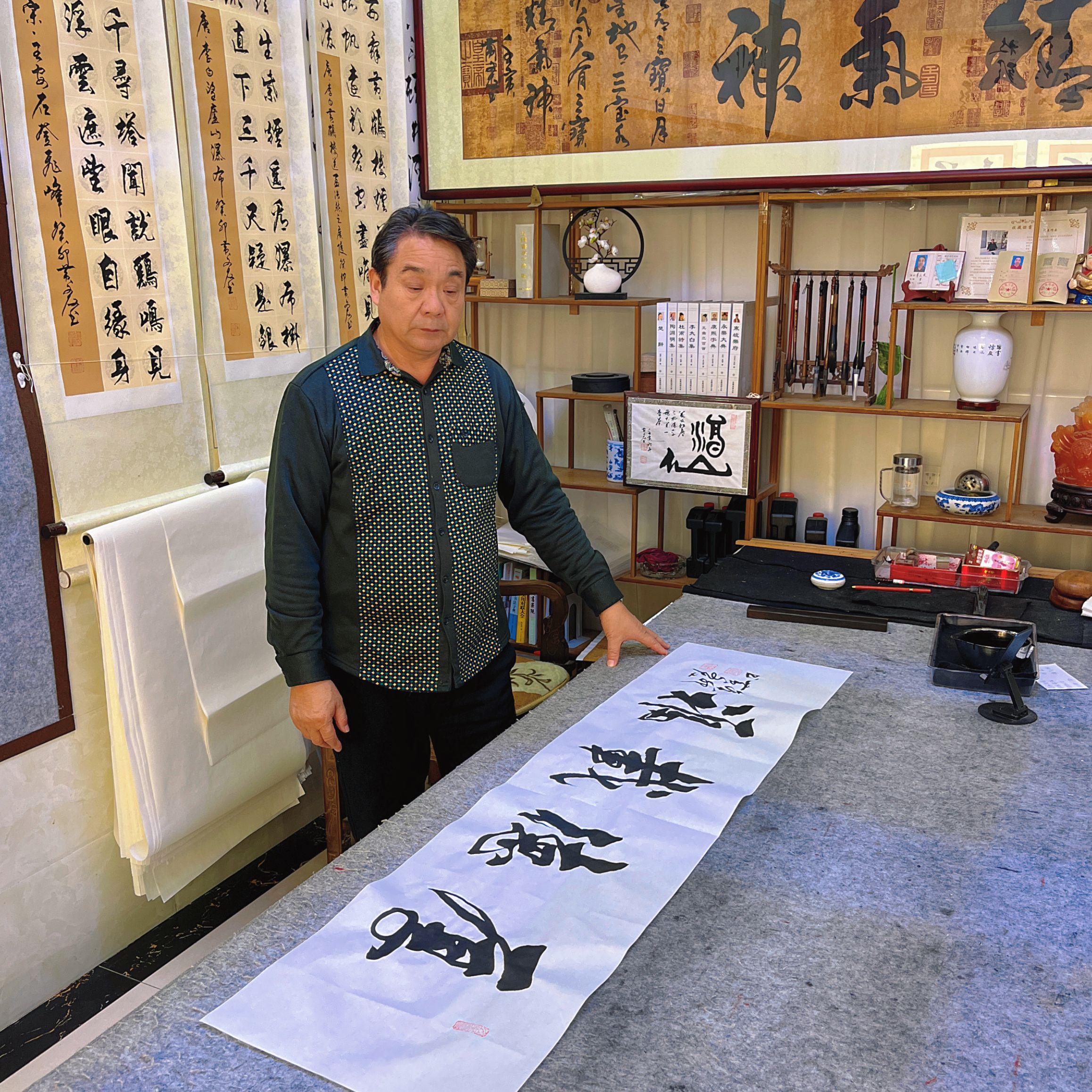 厚德载福35*140白宣纸 黄文友