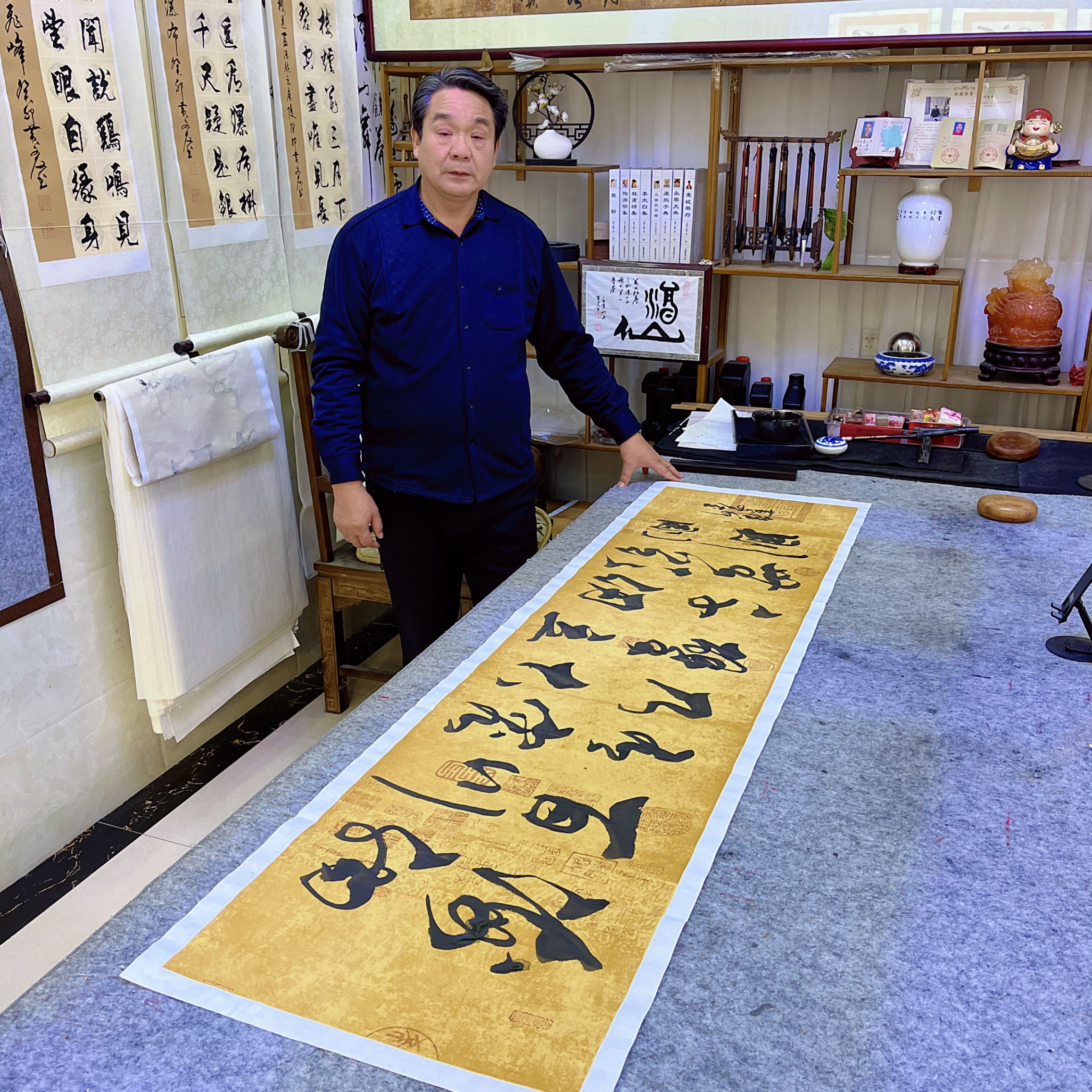 海纳百川有容乃大，壁立千仞无欲则刚，兰亭序宣纸 黄文友