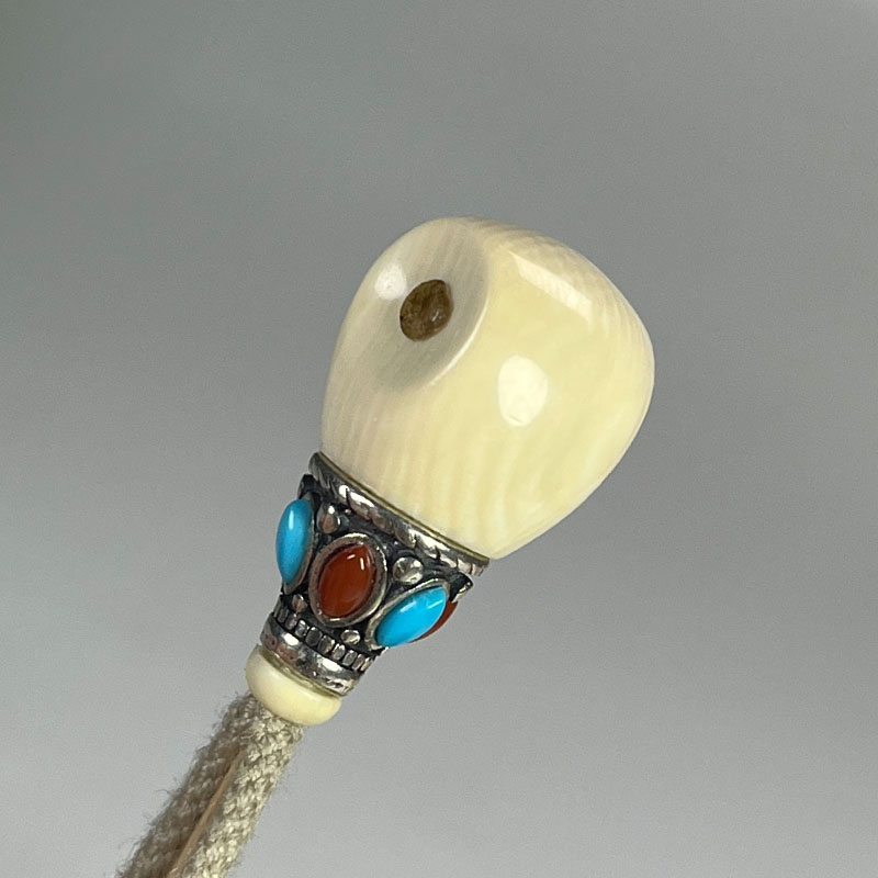 天然冰料猛犸牙镶嵌南绿多宝三通星月菩提文玩配饰猛犸佛头