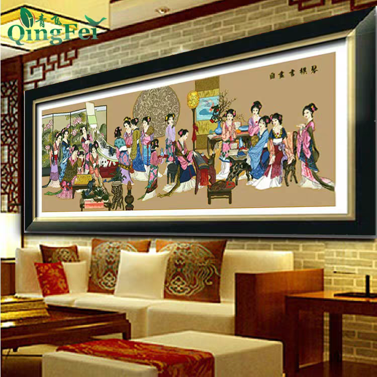 手工成品十字绣琴棋书画