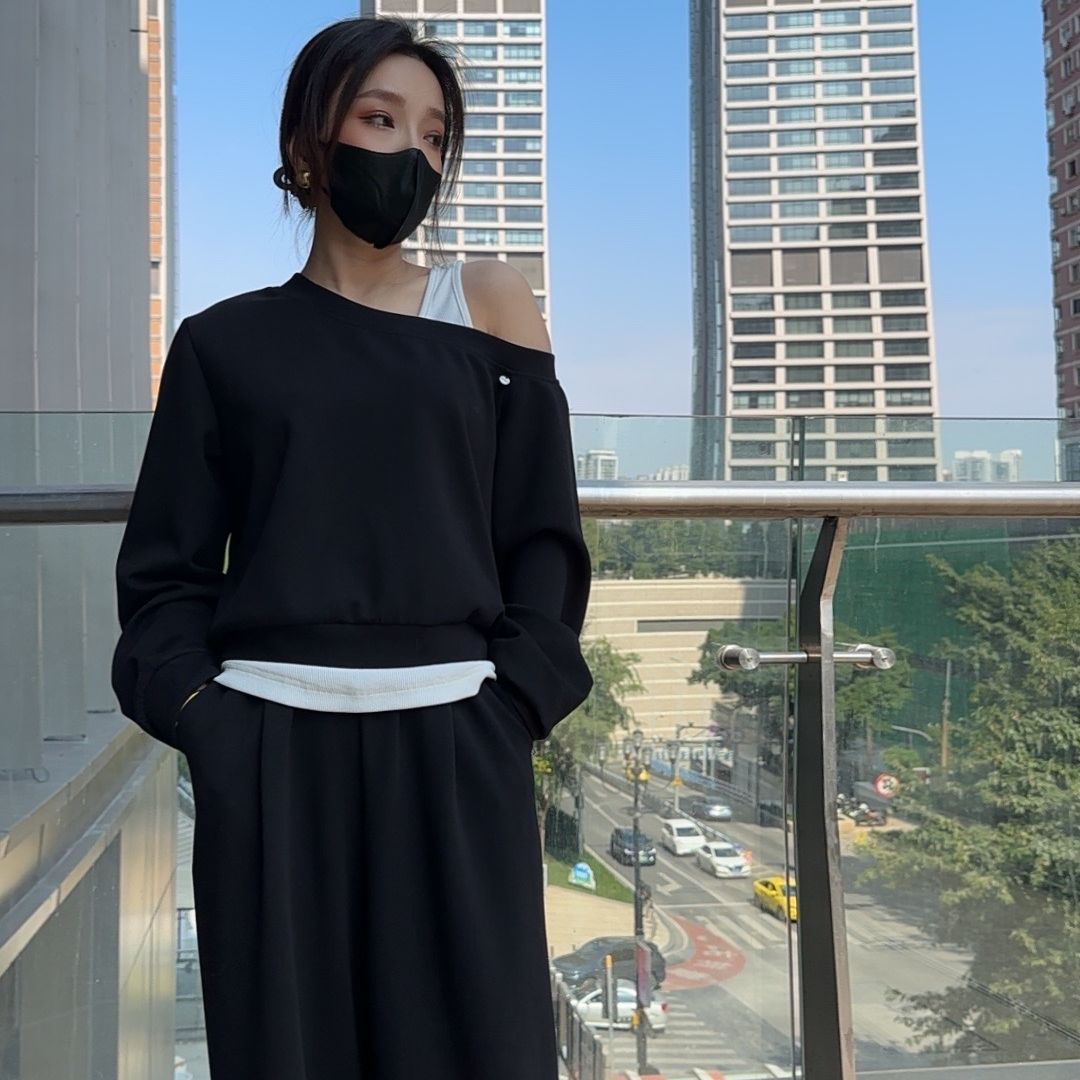 晶小妹气质时尚女装秋冬黑色（409-799）