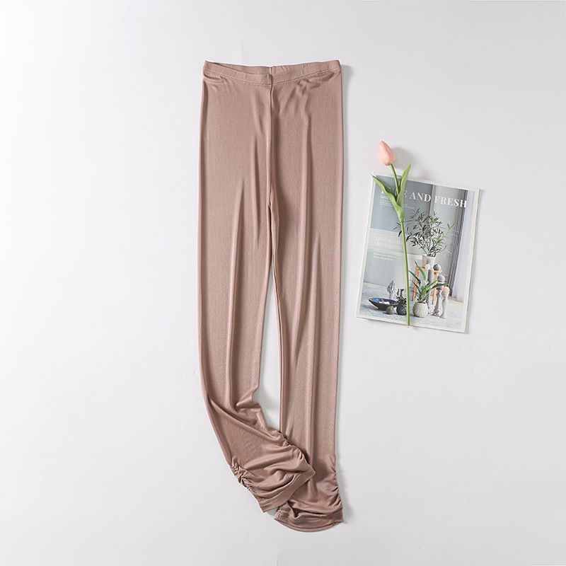 娟  新中式风  七分打底裤 016 黑色咖色 L