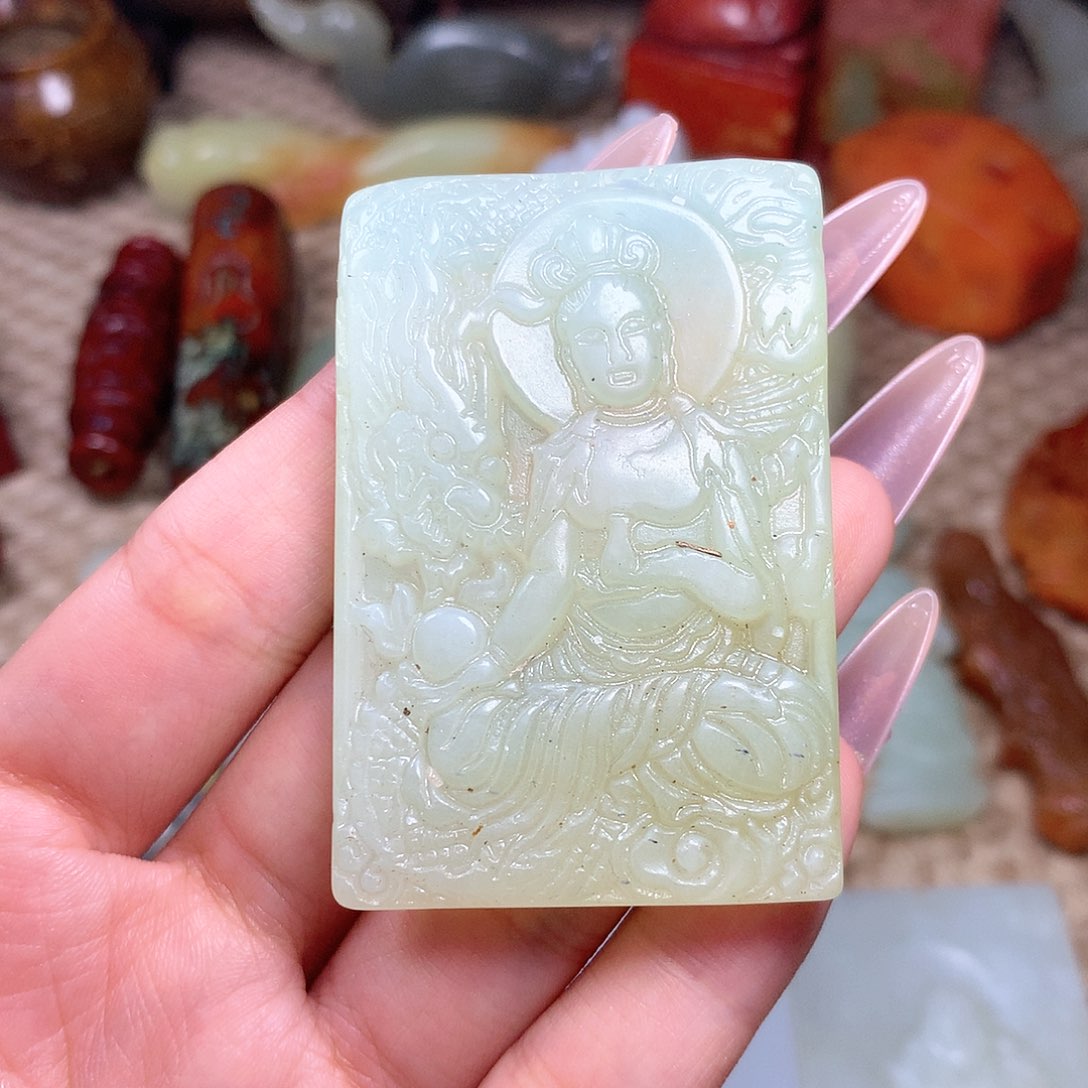 白玉菩提吊坠挂件