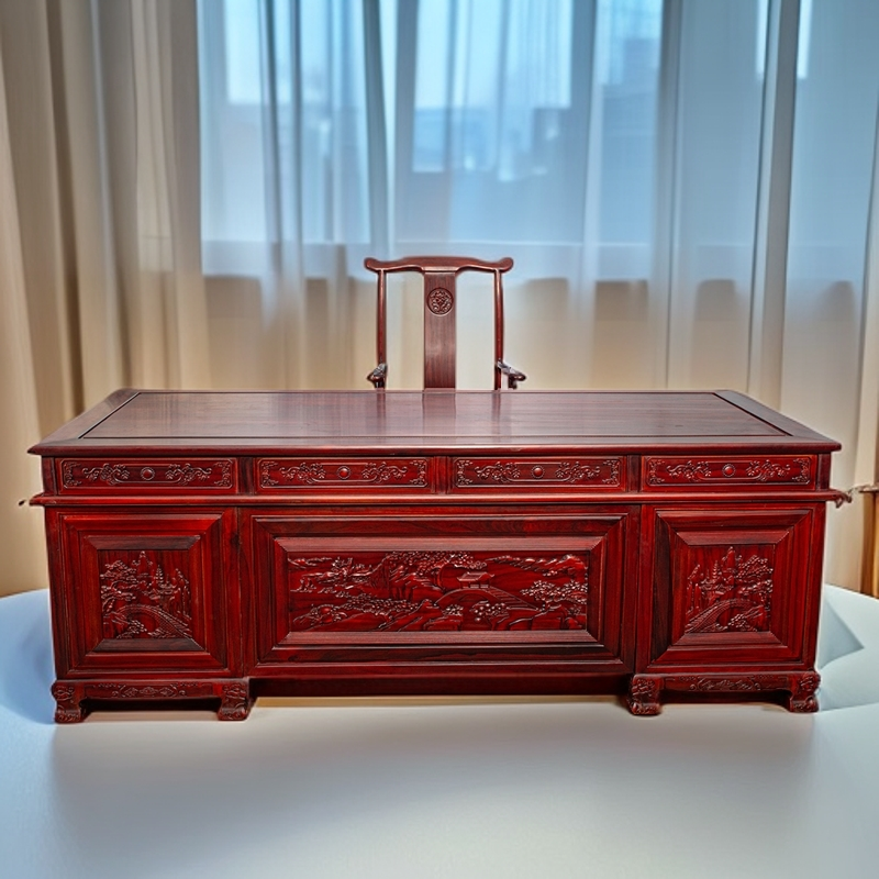 南美酸枝实木简约新中式书房办公桌椅大班台老板桌办公室古典家用