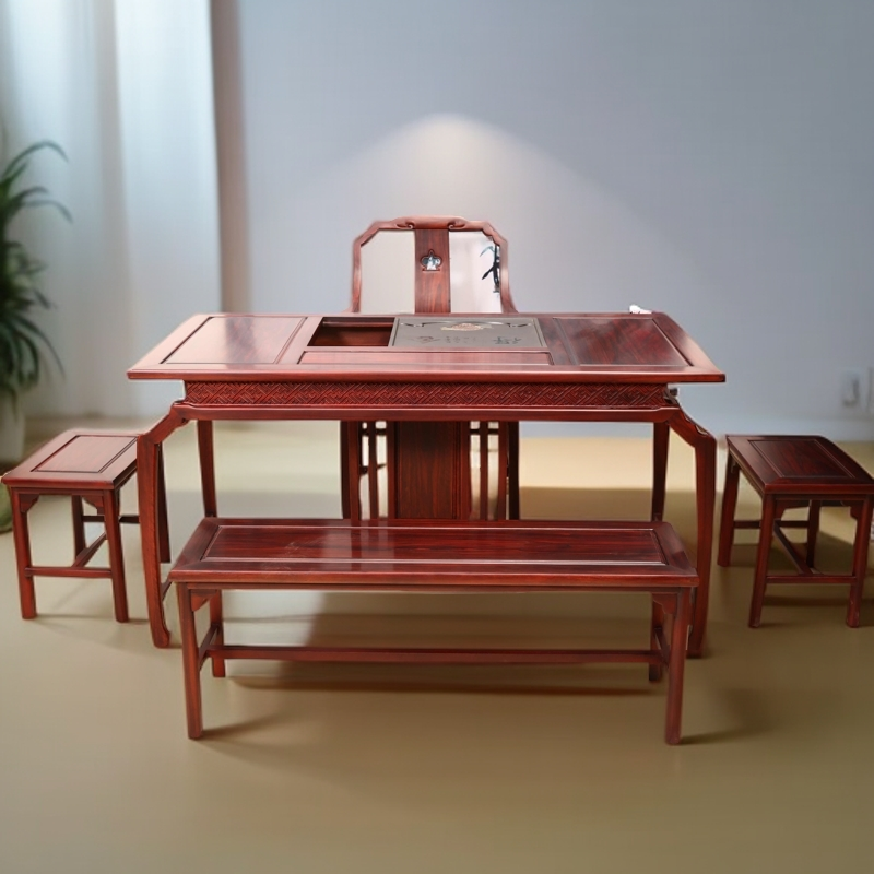 南美酸枝家用新古典简约茶台阳台小茶桌五件套