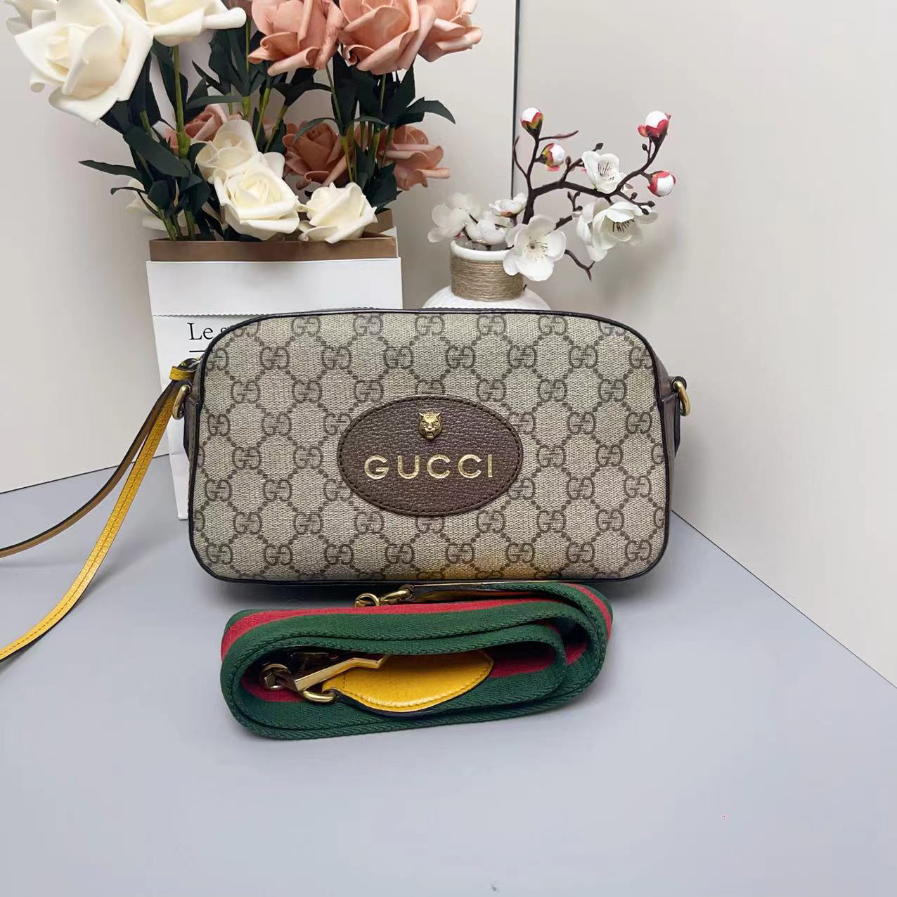 95新 GUCCI/古驰 GUCCI古驰虎头相机包  K02631 