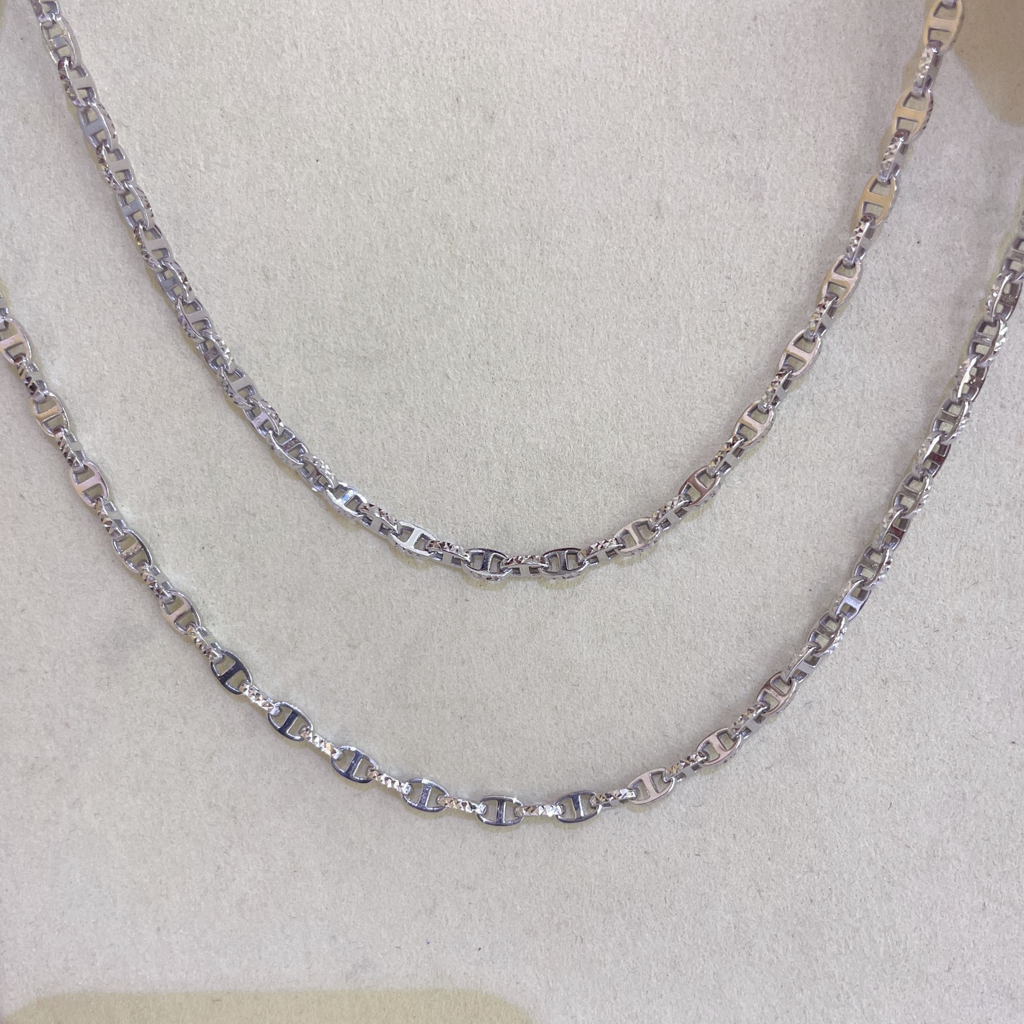 皓田铂金猪鼻子车花链PT950男士时尚项链百搭中古时尚款