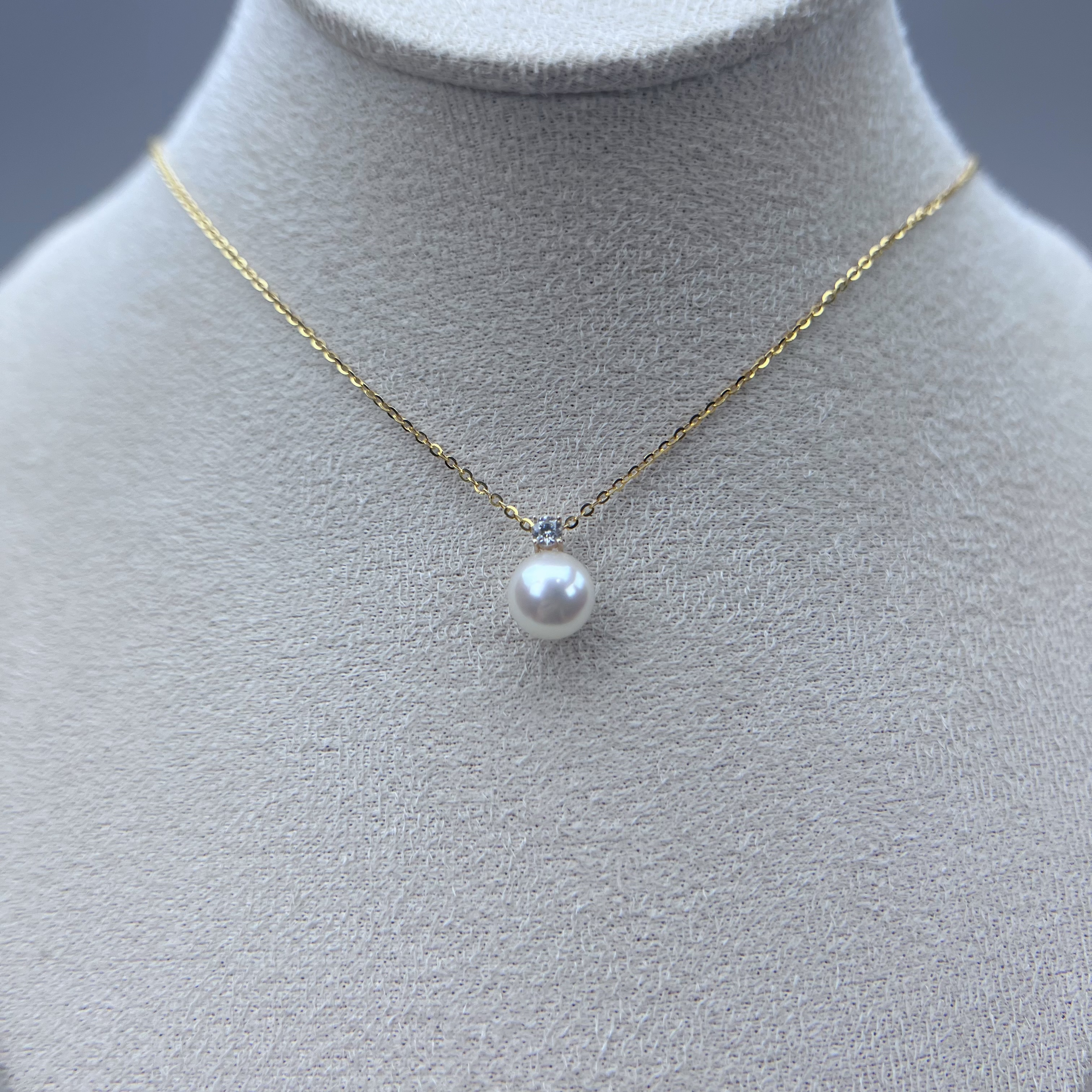 天女AKOYA珍珠戴妃款白色项链简约时尚18k金戴妃款经典永不过时