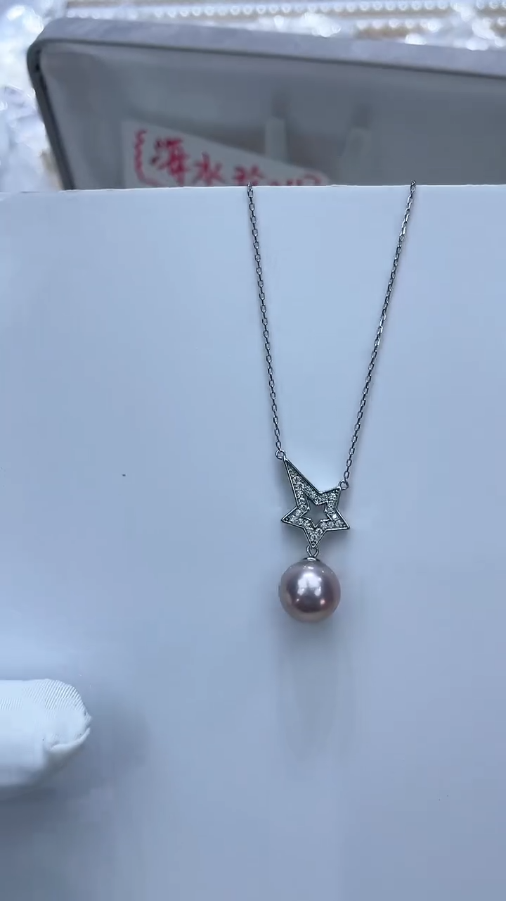 【闪购商品】淡水珍珠套链银S925镶嵌淡水珍珠项链