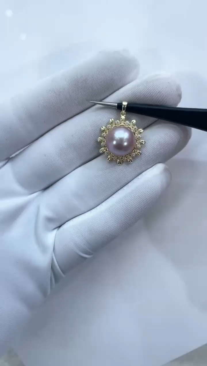 【闪购商品】淡水珍珠吊坠(不含链)银S925镶嵌淡水珍珠吊坠
