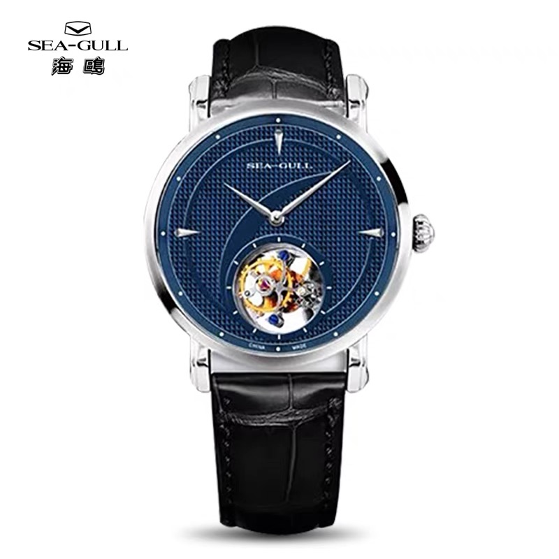 海鸥表陀飞轮腕表商务休闲机械表 男士手表多功能男表818.17.7010