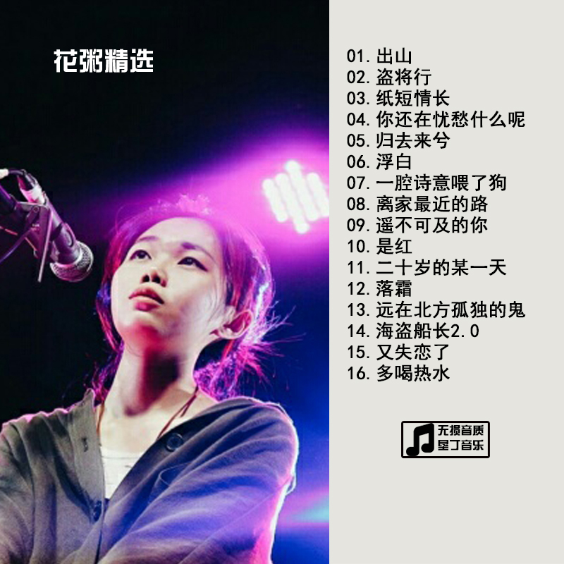 无损音乐 民谣歌手 花粥精选 盗将行 纸短情长 汽车载音乐CD碟片