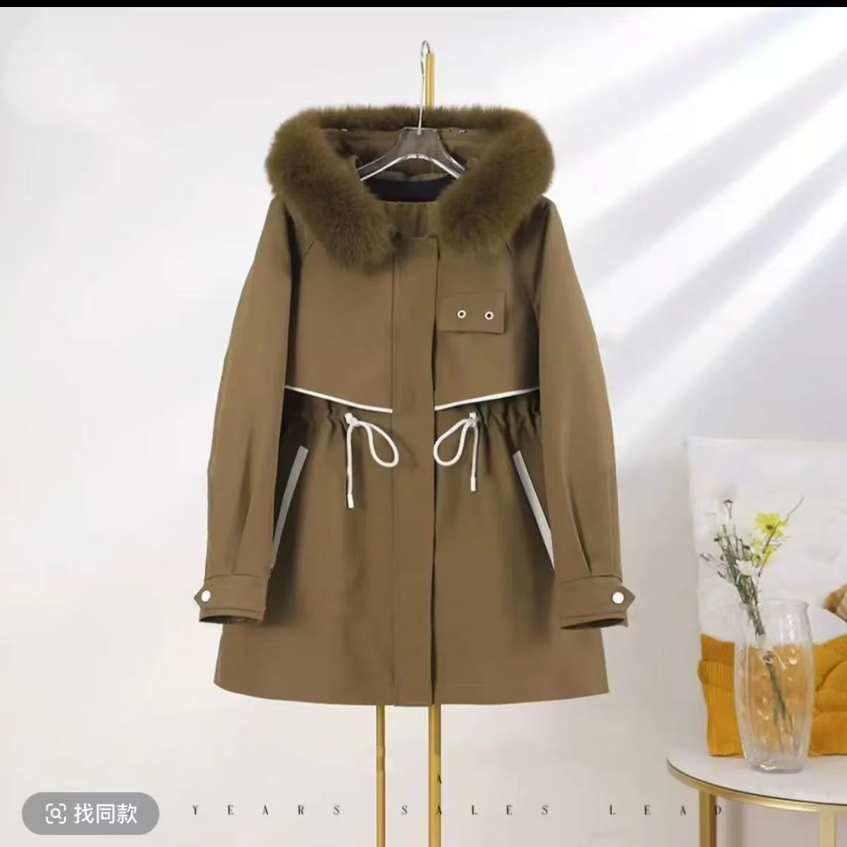 【24-149】爱琴海新款冬季中长款毛领连帽保暖派克服大毛领气质时尚