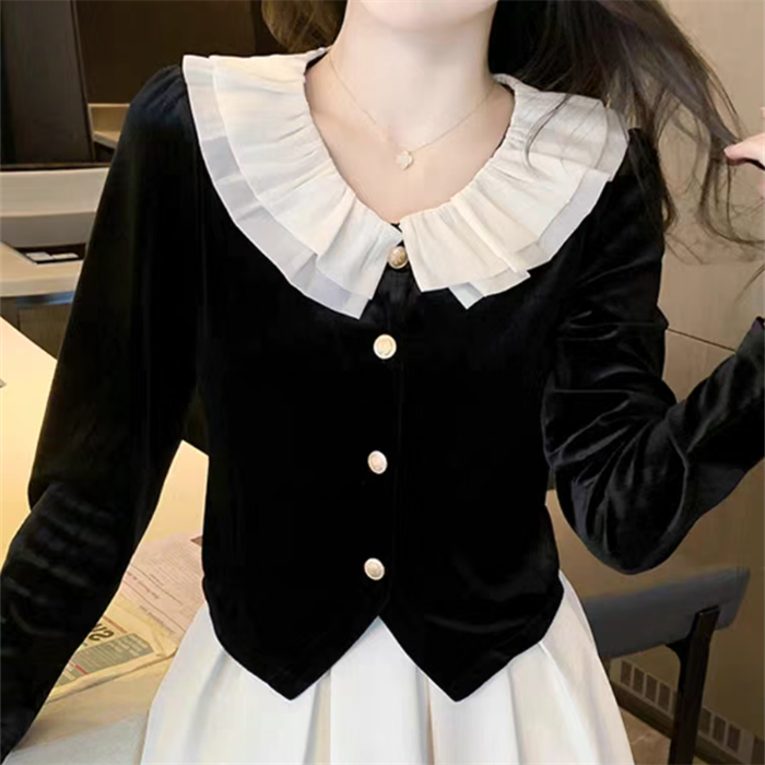 辣妹三三金丝绒国风新中式旗袍连衣裙上衣裤子显瘦气质大方