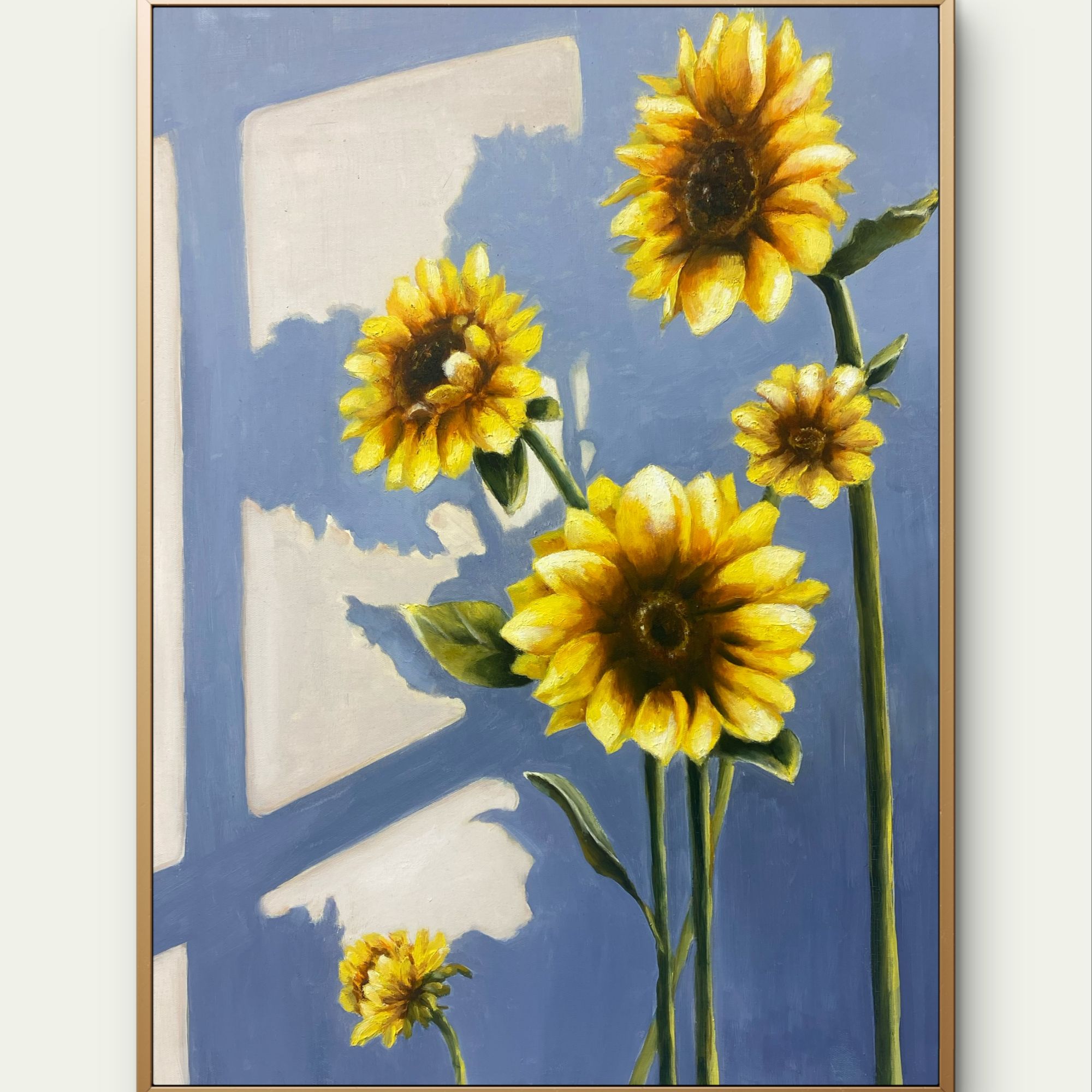 《向阳而生》手绘油画  专业油画布内框尺寸80X60厘米  带精致外框 