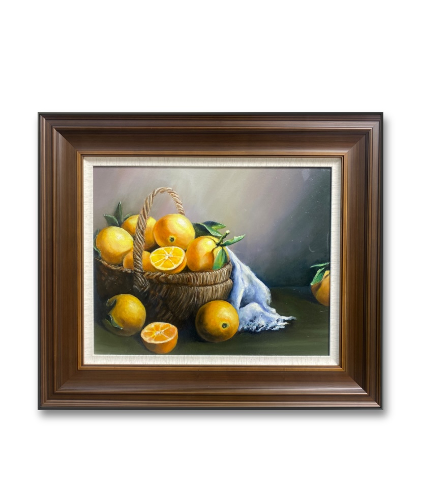 《橙》手绘高品质油画，高档实木外框，专业油画布，实木内框