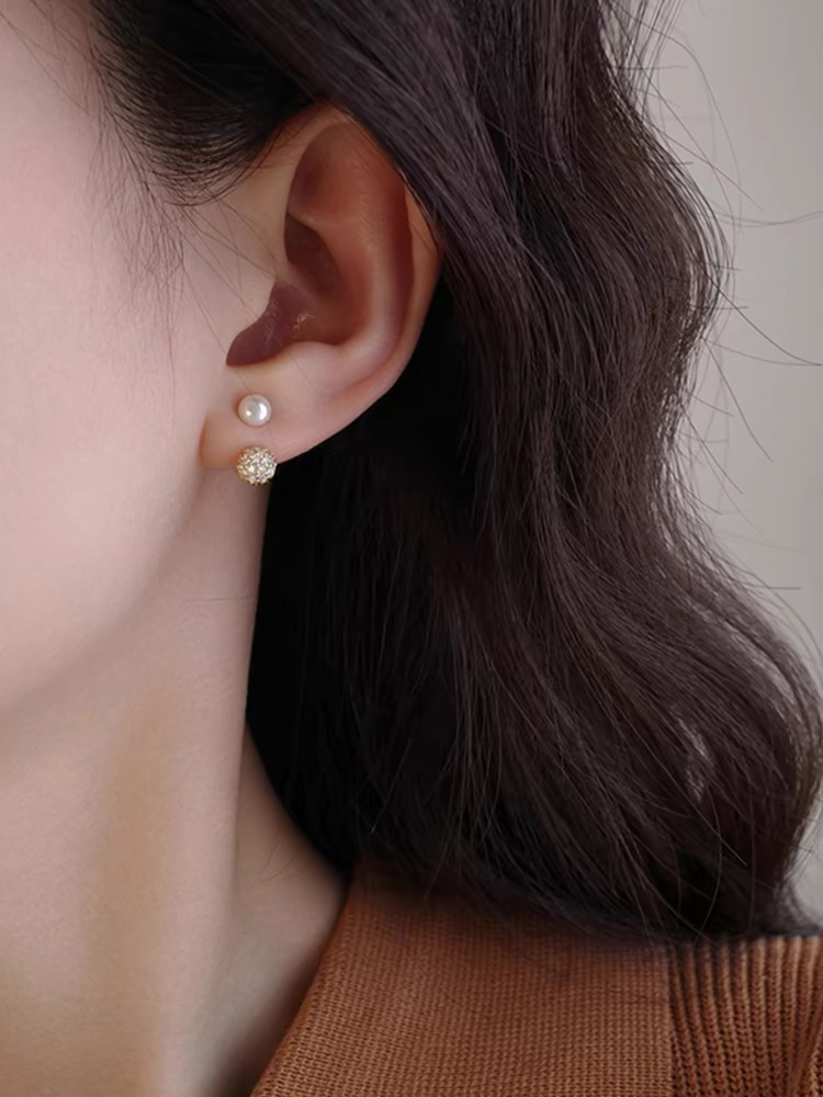 铜合金耳饰 欧比 一款两戴豆豆通勤耳环耳钉