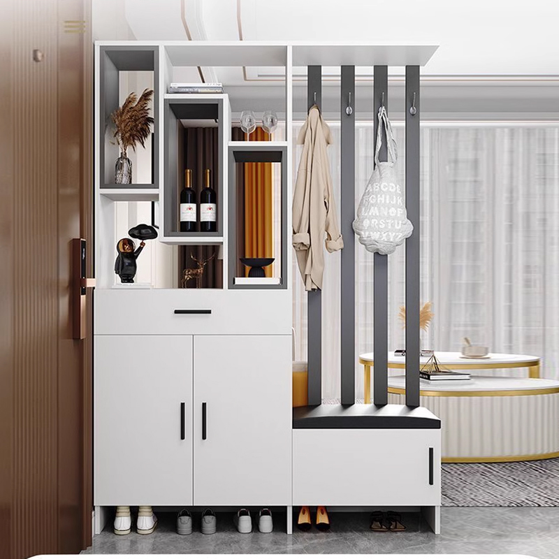 北欧风玄关柜客厅隔断收纳柜入户装饰简约衣帽架家用大容量屏风柜