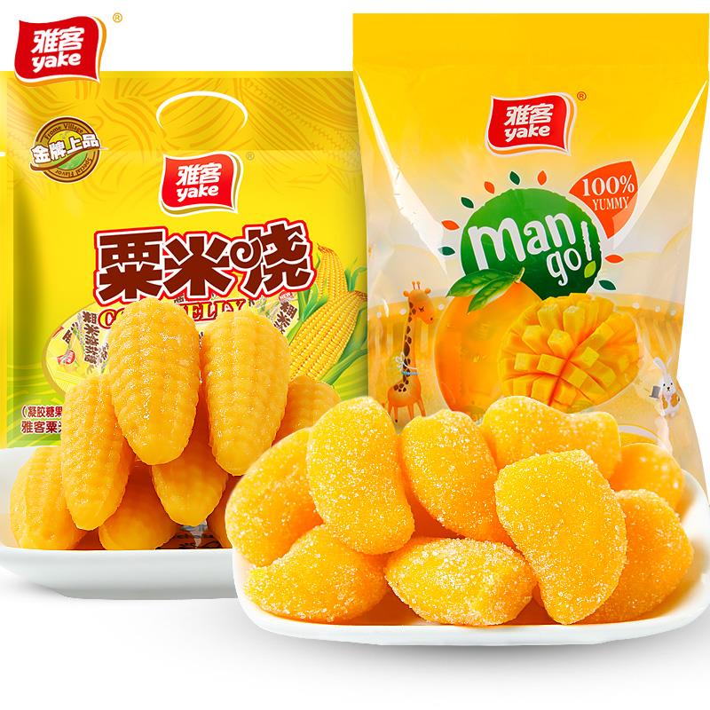 芒果糖水果汁玉米糖软糖栗米烧年货糖果混合口味糖果网红零食笋0g
