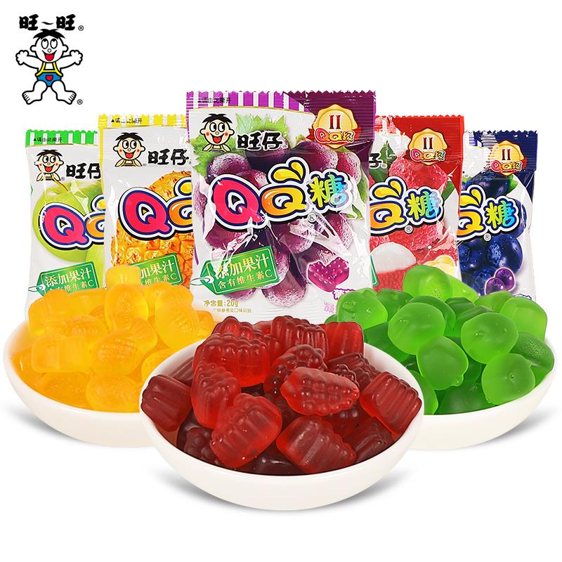 旺仔糖果汁橡皮软糖多口味怀旧儿童礼物万圣节休闲小零食推荐笋1g