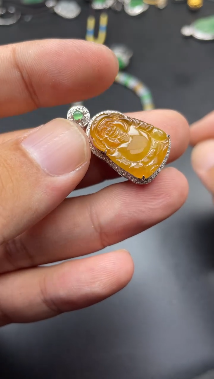【闪购商品】翡翠颈饰18K金镶嵌寄售商品不退换