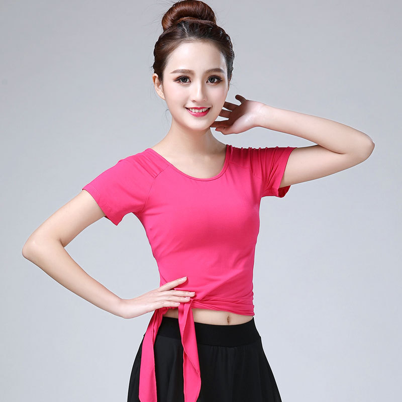 形体舞蹈练功服女成人现代舞 莫代尔肚皮舞上衣 拉丁舞表演演出服