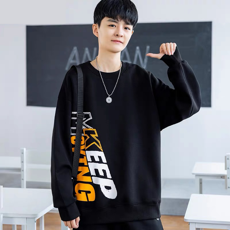 青少年卫衣男2025新款秋冬长袖T恤潮流帅气初中高中生保暖打底衫