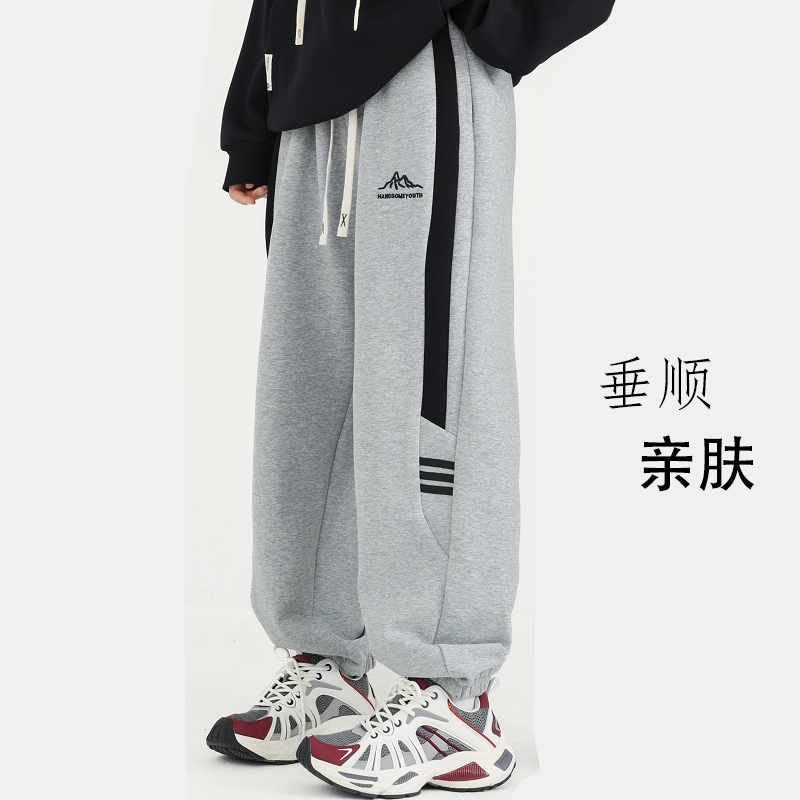 青少年休闲裤男春秋季2025新款潮流长裤中学生卫裤宽松帅气束脚裤