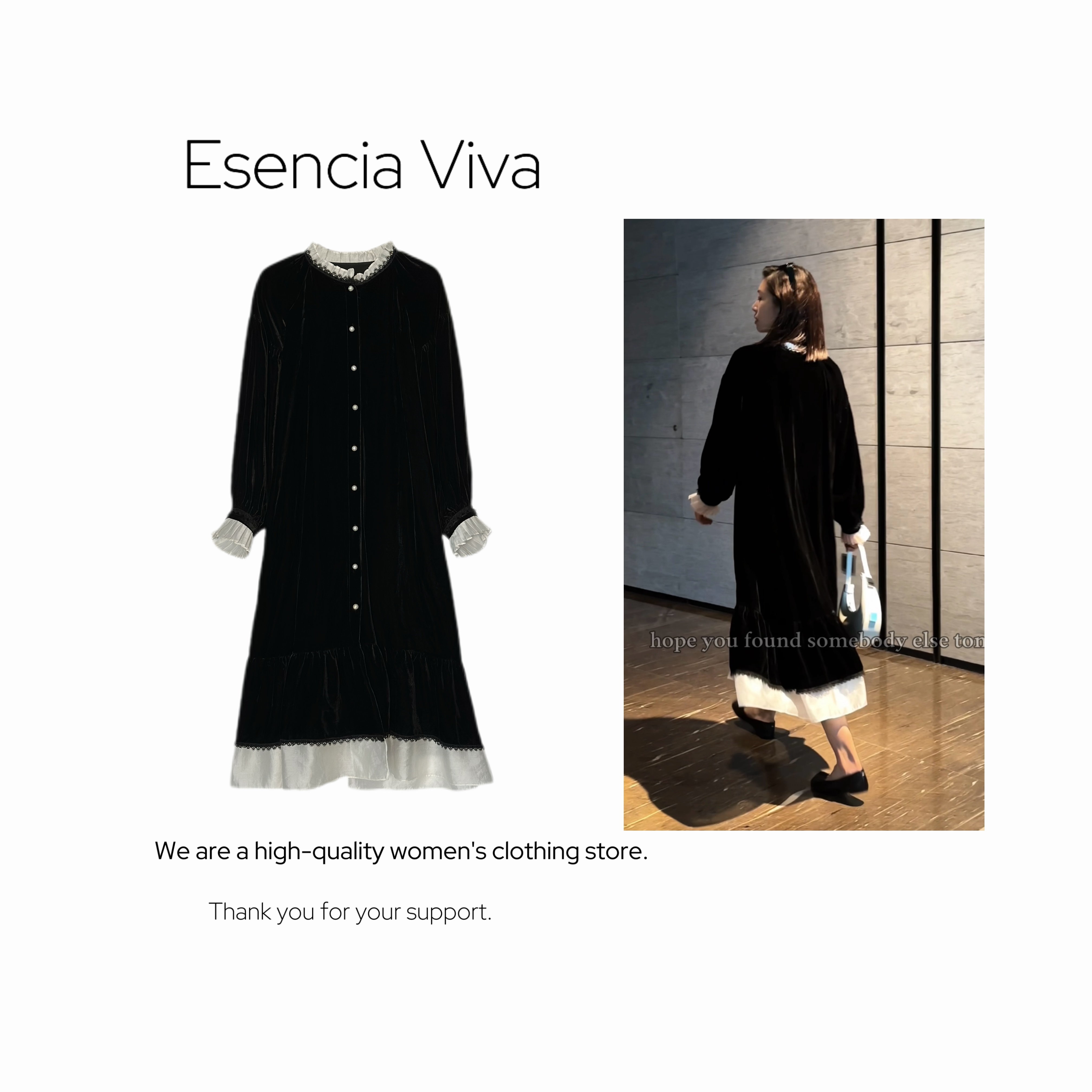 Esencia Viva.【法雅舒适】一衣两穿风衣显瘦百搭连衣裙EVQZ0211