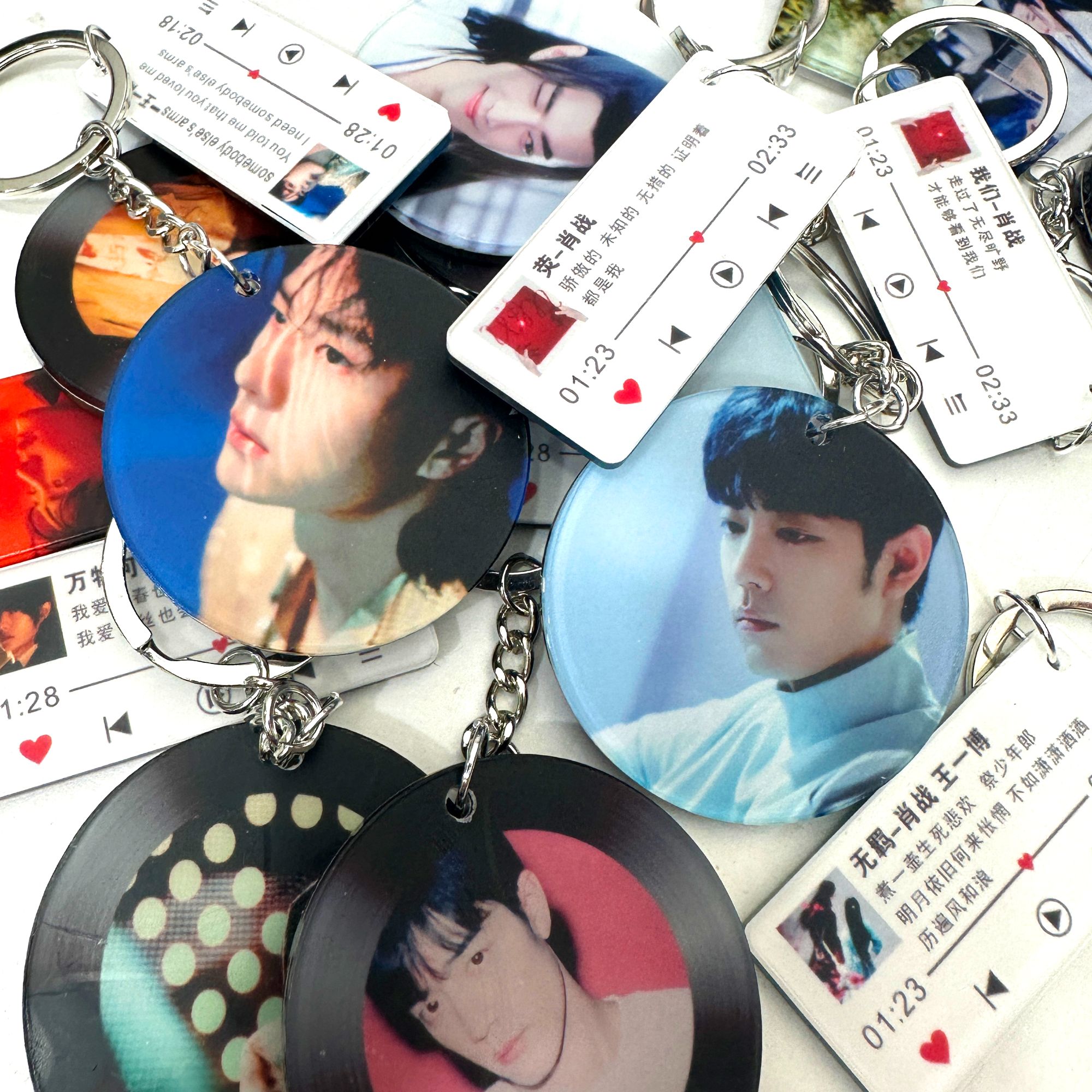 NFC可录歌钥匙扣 黑胶钥匙扣   肖战王一博博君一肖