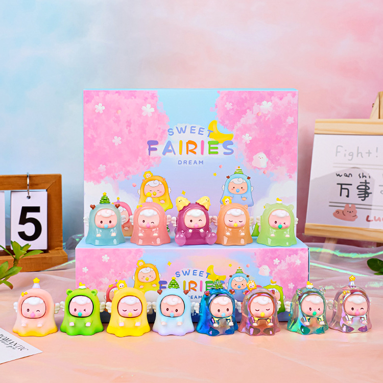 【拆盒】甜梦小精灵萌粒盲盒手办潮玩公仔汽车装饰发光小摆件礼品