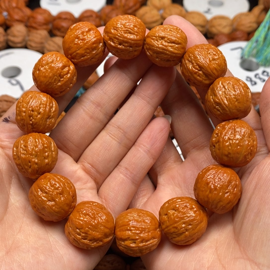 桃核手串小蚂蚁纹