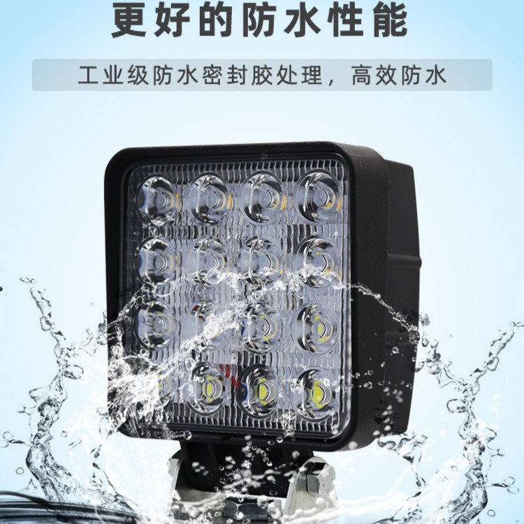 挖机灯led射灯24v挖掘机大臂灯超亮抗震勾机铲车灯散光12v叉车灯