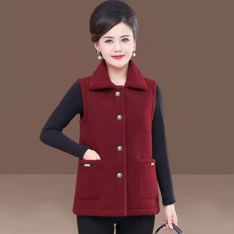 加厚秋冬马夹新款洋气羊羔毛外套女新款马甲背心外穿女士