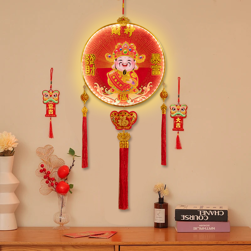 【可电池】【可插电】大号摇头财神春节大门入户门新年喜庆装饰挂件