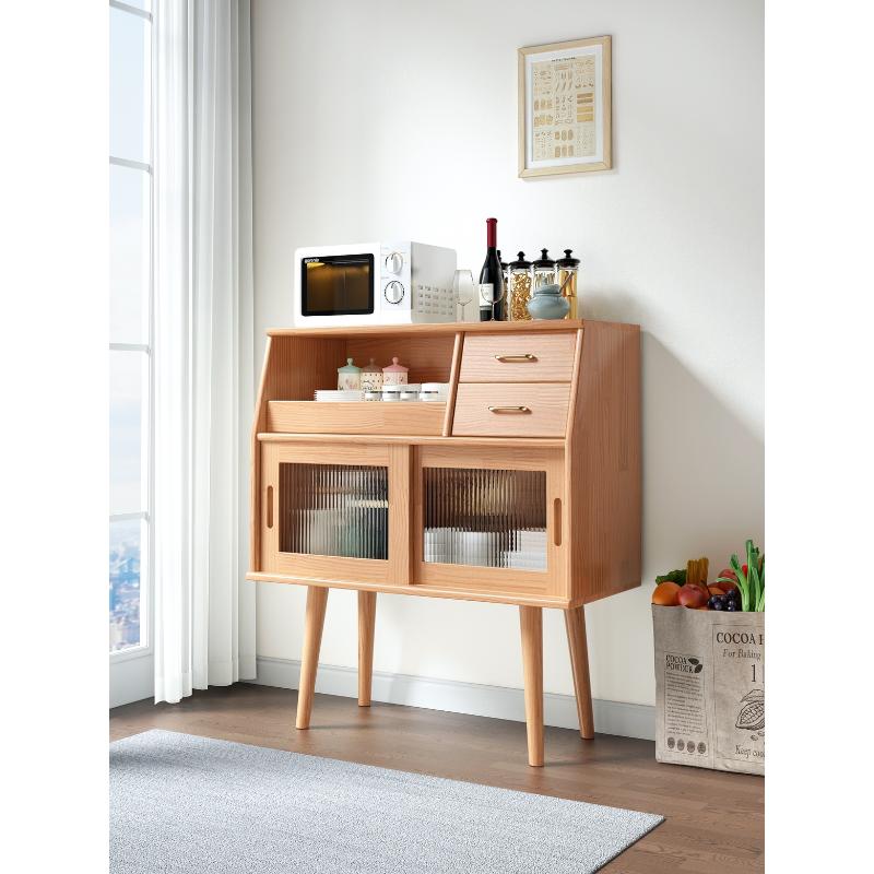 实木餐边柜现代简约日式边柜北欧储物柜小户型靠墙置物柜茶水柜