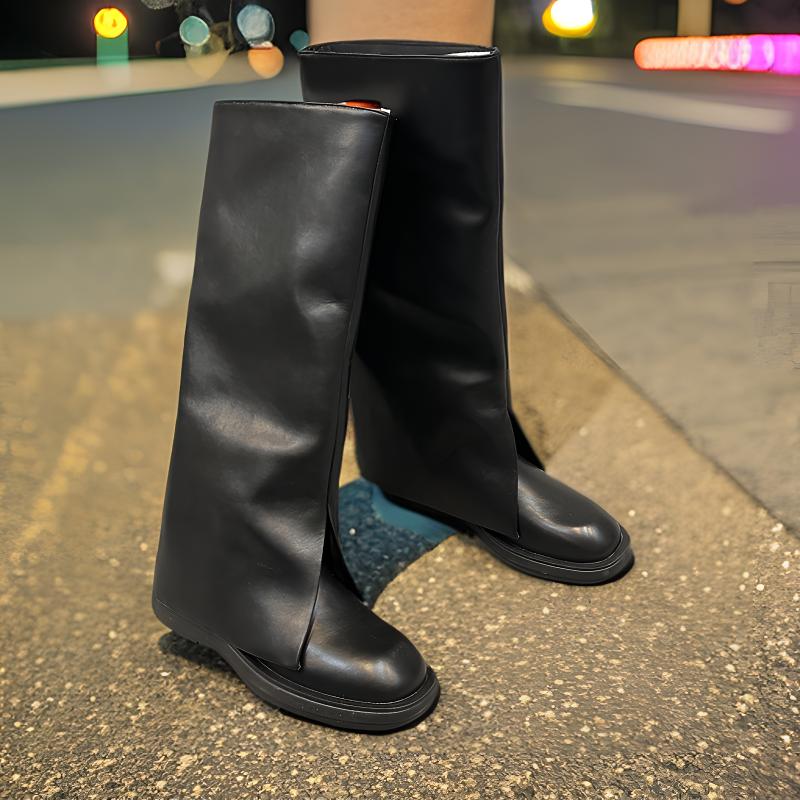 女款长筒靴裤管靴黑色经典百搭个性筒靴显瘦不过膝长靴骑士靴
