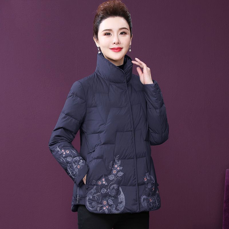 雅鹿秋冬2024冬季新款羽绒棉服短款小个子中国风刺绣加厚保暖棉衣