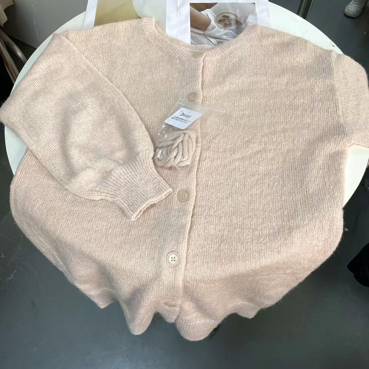 【外贸精品】0220 温柔奶油裸粉前后两穿宽松糯叽叽 毛衣