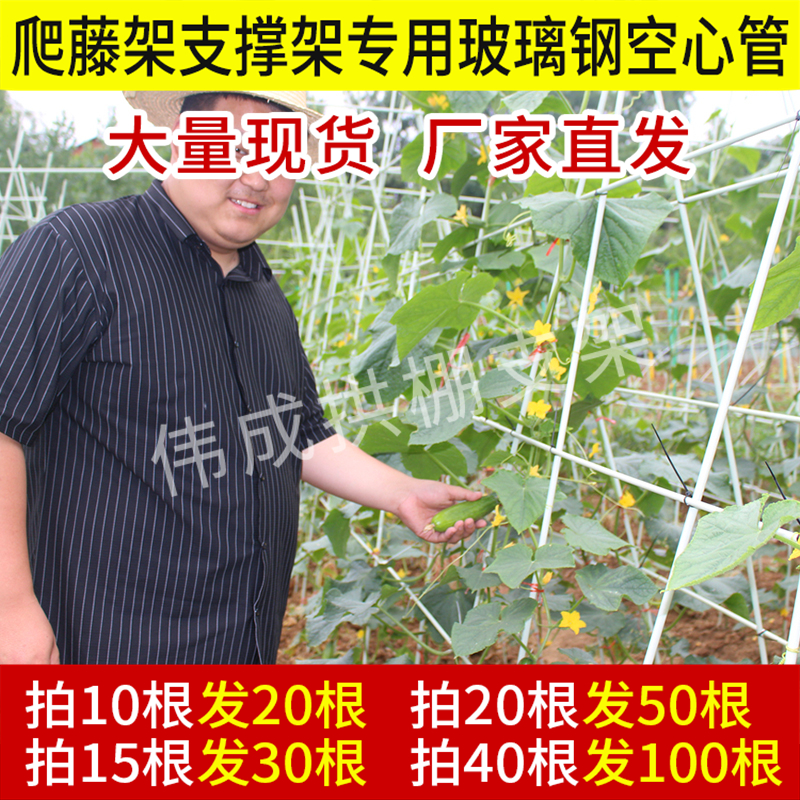 【空心杆】黄瓜豆角丝瓜爬藤种植专属玻璃钢纤维杆源头厂家直销