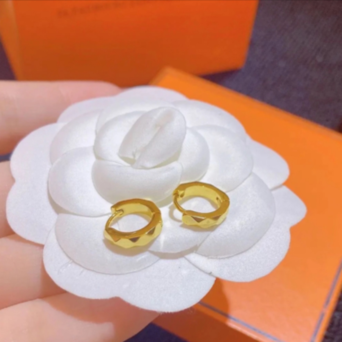 钛钢耳饰 菱形纹多切面小众高级感时尚耳饰气质耳扣 