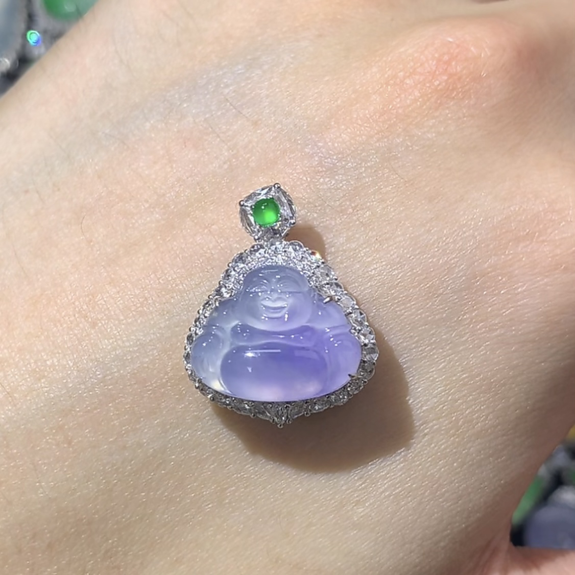 缅甸天然翡翠冰紫佛