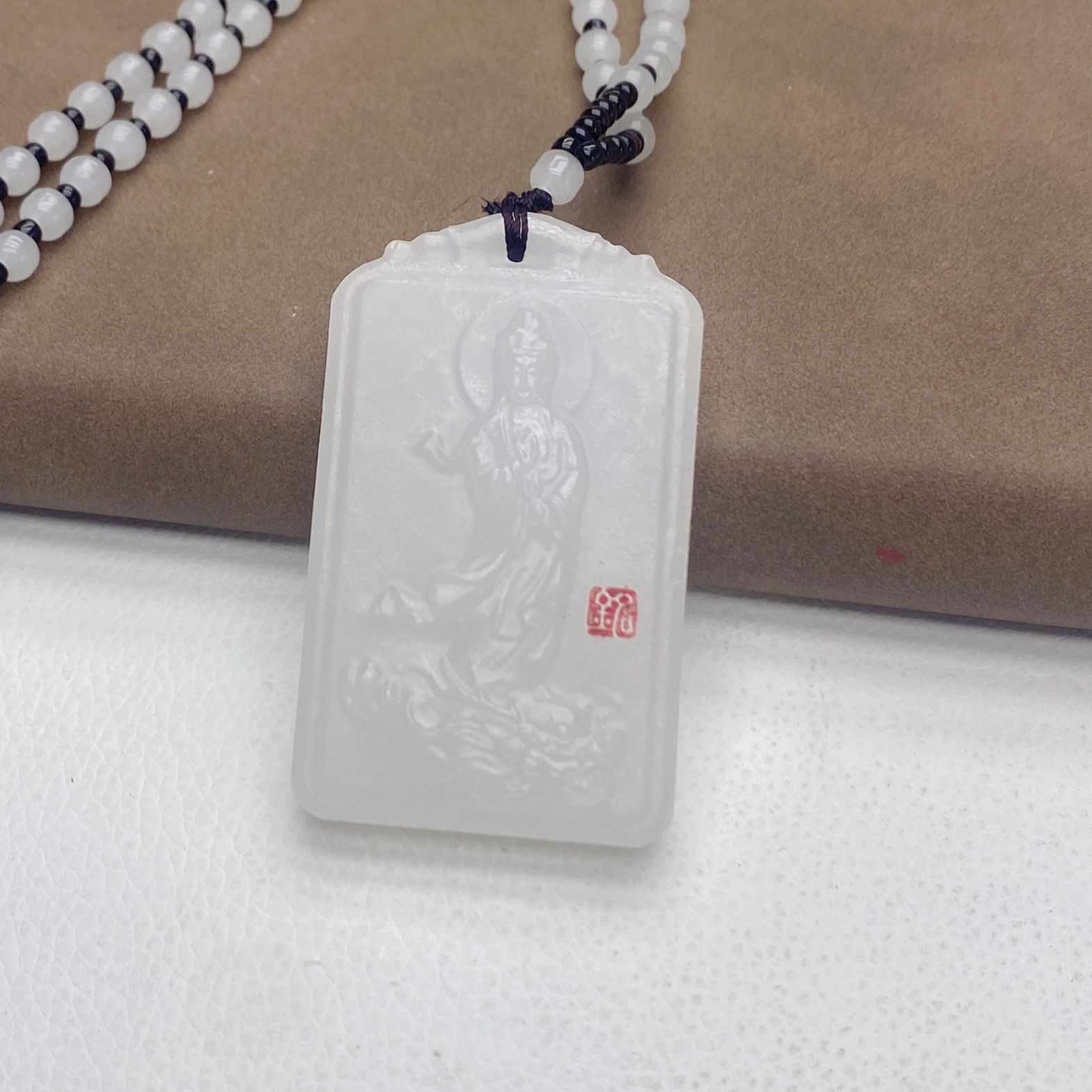 非金属吊坠 【彪哥】白色珠链大号观音吊坠