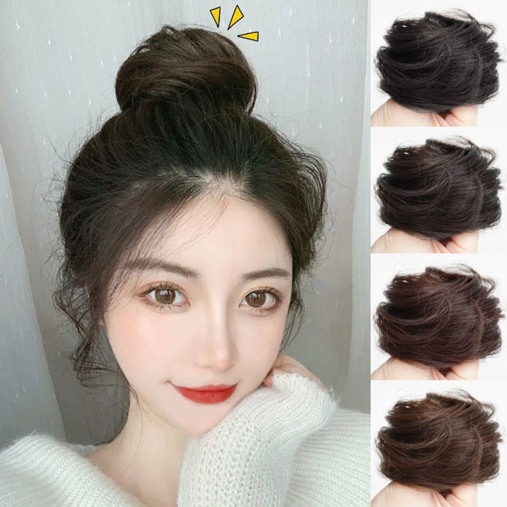 丸子头假发女低扎仿真发圈汉服古风发包自然蓬松发髻懒人盘发神器